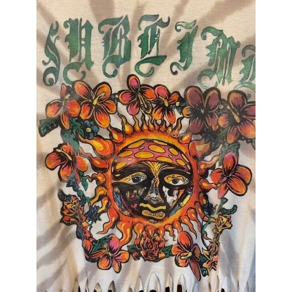 Sublime T Shirt 2X Sun Flowers Tie Dye Hippie‎ Custom Beaded - Picture 2 of 9